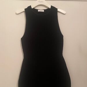 Black Babaton Aritzia Sculpt Knit Racer Back Dress